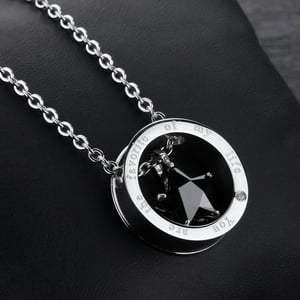 Collar con colgante de aro de estrella radiante de acero inoxidable para hombre (1 pieza) h5 Imagen4