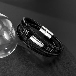 Braccialetti da uomo minimalisti multistrato in acciaio inossidabile, 1 pezzo h5 Immagine6