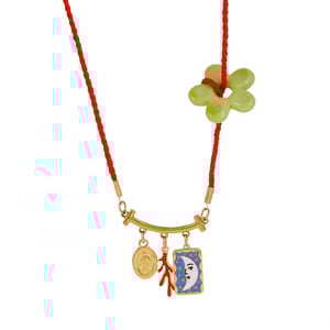 1 Piece Vivid Series Elegant Flower Oil- Glazing Stainless Steel Gold Color Women's Pendant Necklaces h5 Picture6