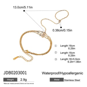 Stainless Steel Gold Color Chain Bracelets h5