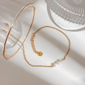 1 Piece Beads Stainless Steel Gold Color Women's Anklets h5 Picture3