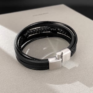 Braccialetti da uomo in acciaio inossidabile con piuma sobria, 1 pezzo h5 Immagine7