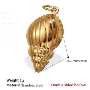 Marine Organism Titanium Steel Gold Color Hollow Women's Pendants h5