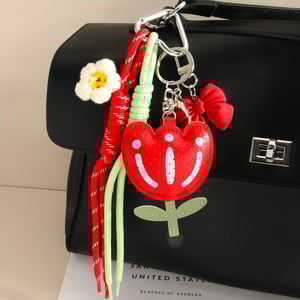 1 Stück Romantische Serie PU Blumenknoten Taschenanhänger h5 