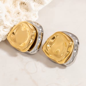 Minimalistische Herz-Ohrstecker aus Edelstahl in Goldfarbe für Damen h5 Bild7