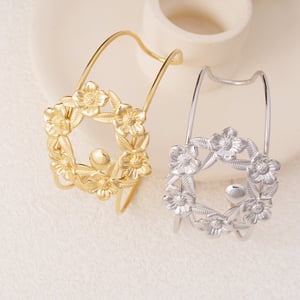 1 Stück Romantische Serie Natürliche Blume Edelstahl Gold Farbe Damen Armreifen h5 Bild4