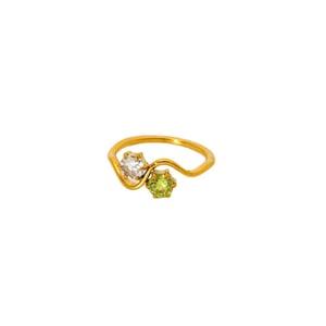 Anillo de acero inoxidable dorado con ondas simples y lujoso para mujer (1 pieza) h5 Imagen5