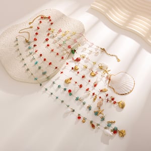 1 Piece Vacation Shell Stainless Steel Natural Stone Women's Waist Cha h5 Picture6