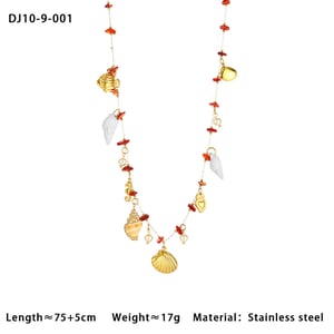 1 Piece Vacation Shell Stainless Steel Natural Stone Women's Waist Cha h5 Picture2