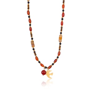 Klassische Taube Edelstahl Gold Farbe Naturstein frauen Perlen Halsketten h5 Bild6