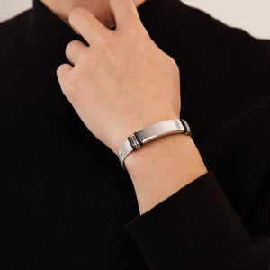 Pulseras de cadena rectangulares de acero inoxidable para hombre, serie Designable, 1 pieza h5 Imagen5