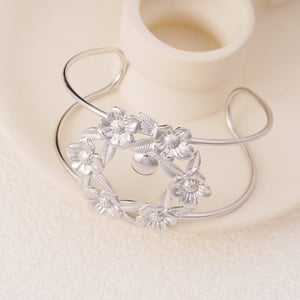 1 Stück Romantische Serie Natürliche Blume Edelstahl Gold Farbe Damen Armreifen h5 Bild5