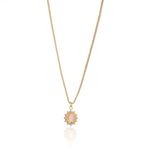Strahlendes Herz Edelstahl Gold Farbe Naturstein Damen Anhänger Halsketten h5 Bild5