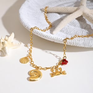 Shell Stainless Steel Gold Color Pendant Necklace h5 Picture3