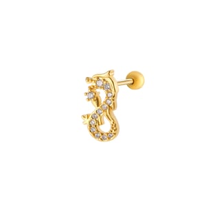 Herz Kupfer Zirkon Piercings Ohrringe h5 