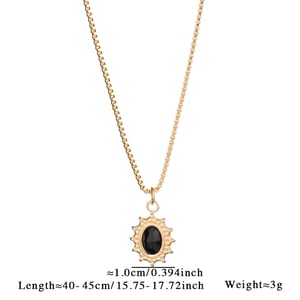 Strahlendes Herz Edelstahl Gold Farbe Naturstein Damen Anhänger Halsketten h5 