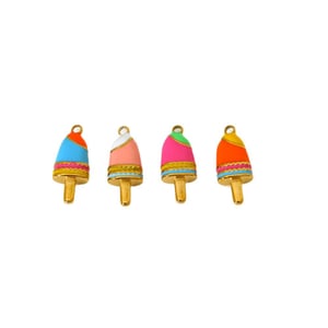Cute Colored Enamel - Dripping Ice - cream DIY Stainless Steel Pendant h5 Picture5