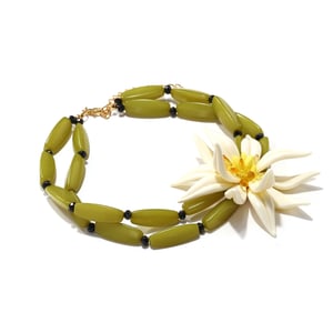 1 Piece Holiday Style Beaded Dimensional Large Flower Women's Beaded Necklaces h5 Picture4