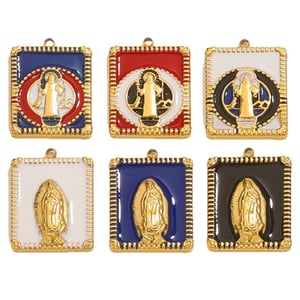 1 Piece Madonna Pattern Stainless Steel Gold Color Women's Pendants h5 Picture6