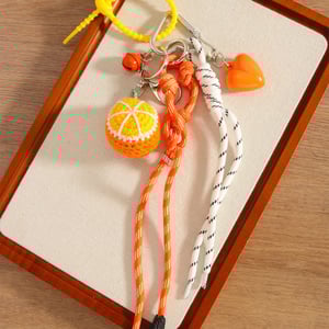 1 Piece Hand - crocheted Orange Heart Women's Bag Charms h5 Picture4