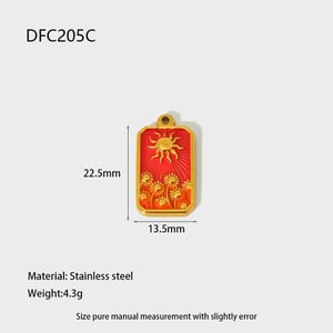 1 Stück Sonne Sonnenblume Rechteck DIY Gold Edelstahl Anhänger Zubehör h5 