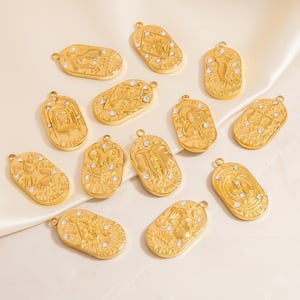 Twelve Zodiac Signs Stainless Steel Gold Color Pendants h5 Picture4