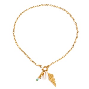 Oceanic Stainless Steel Gold Color Pendant Necklace h5