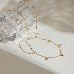 bracelets de cheville simples en acier inoxydable couleur or h5 Image4