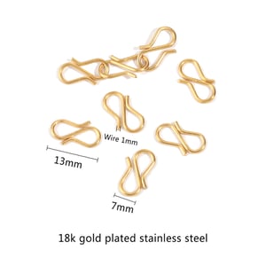 1 Piece DIY Series Daily S Shape Hook Stainless Steel Gold Color Women's Pendants h5 Picture3