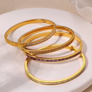 Classic Stainless Steel Gold Color Bangles h5 Picture3