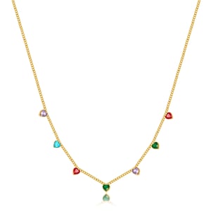 1 Piece Polychrome Series Exquisite Heart Shape Stainless Steel Women's Pendant Necklaces h5 Picture6