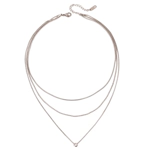 1 Stück Simple Series Einfache Kette Edelstahl Mehrlagige Halsketten für Damen h5 Bild5