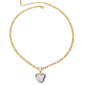 Collares colgantes de acero inoxidable con forma de corazón y colores variados h5 