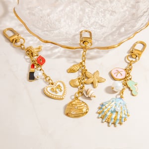 Retro Oceanic Stainless Steel Gold Color Bag Charms h5 Picture3