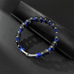 Braccialetti da uomo in acciaio inossidabile con catena colorata, 1 pezzo h5 Immagine3
