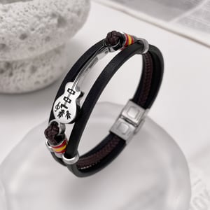 Gitarren-Pandant-Leder-Herrenarmbänder h5 Bild2