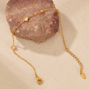 1 Stück Simple Series Tägliche geometrische Edelstahl Gold Farbe Damen Charm Armbänder h5 Bild5