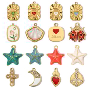 1 Piece Oceanic Series Vivid Starfish Stainless Steel Gold Color Women's Pendants h5 Picture6