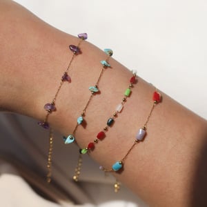 1 Piece Dazzling Beads Stainless Steel Gold Color Women's Chain Necklaces h5 Picture5