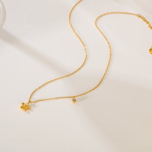 1 Piece Simple Series Simple Flower Stainless Steel Women's Pendant Necklaces h5 Picture5