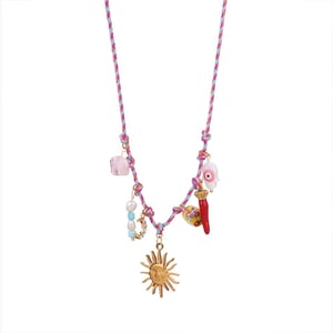 1 Piece Polychrome Series Sweet Sun Sennit Stainless Steel Gold Color Women's Pendant Necklaces h5 Picture7