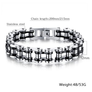 Braccialetti da uomo in acciaio inossidabile con catena classica da locomotiva h5 Immagine8