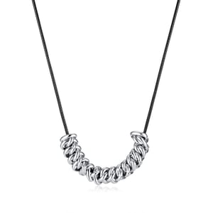 Halat Patchwork Paslanmaz Çelik Erkek Zincir Kolyeler h5 Resim6