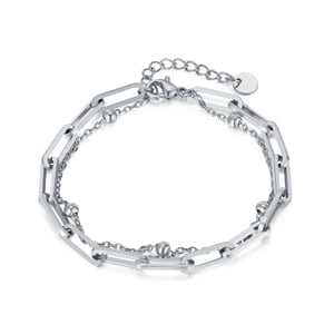 Squircle Doppellagige Edelstahl-Kettenarmbänder in Goldfarbe für Herren h5 Bild6