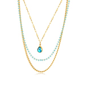 1 Piece Charming Series Bohemia Beads Stainless Steel Gold Color Women's Layered Necklaces h5 Picture6