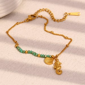 Seahorse Stainless Steel Gold Color Charm Bracelets h5 Picture3