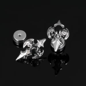 Pendientes de acero inoxidable con diseño geométrico intrincado para hombre h5 Imagen4