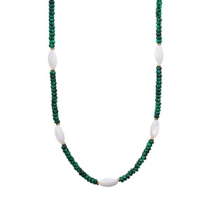 Collares de cuentas de malaquita geométrica bohemia para mujer h5 Imagen6
