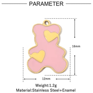 Colorful Bear Stainless Steel Gold Color Pendants h5 Picture2