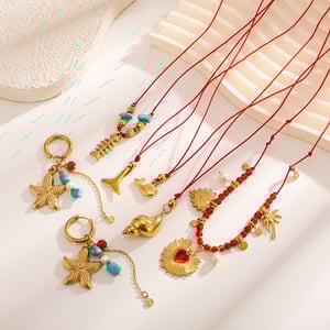 1 Piece Marine Organism Stainless Steel Gold Color Women's Pendant Necklaces h5 Picture2